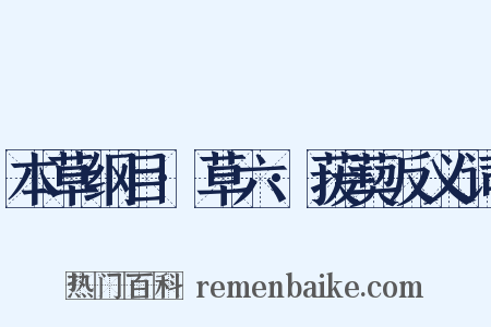 本草纲目·草六·菝葜反义词是什么意思的图片